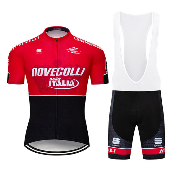 2019 Maillot Nove Colli Tirantes Mangas Cortas Rojo Negro